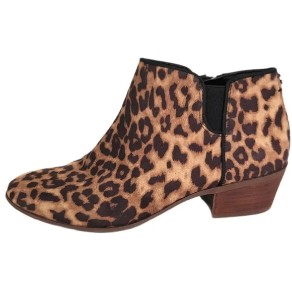 Sam Edelman Womens Leopard Print Ankle Booties Boots Size 7.5 Multicolor - Picture 1 of 4